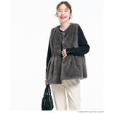 25AW 新色アイボリー・チャコール登場！ファーペプラムベスト | coca | 詳細画像11 