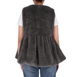 25AW 新色アイボリー・チャコール登場！ファーペプラムベスト | coca | 詳細画像7 