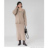 ［Beige］ | 2点セットVネックニットワンピース レディース | coca