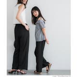 ［Black］ | 親子お揃いシボシャーリングイージーパンツ キッズ | coca