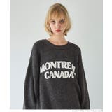 ［Charcoal］ | モヘヤ風サガラ刺繍ロゴニットトップス メンズ レディース | coca