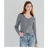 ［Gray］ | フロントスリットニットトップス | coca