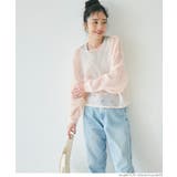 ［Lt.Pink］ | シアーメッシュニットトップス レディース | coca