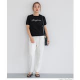 シャリ感レーヨンロゴ刺繍ニット レディース | coca | 詳細画像7