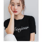 ［Black］ | シャリ感レーヨンロゴ刺繍ニット レディース | coca