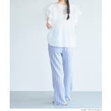 ［Stripe］ | クロスシャーリングセミフレアパンツ レディース  | coca