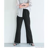 ［Black］ | クロスシャーリングセミフレアパンツ レディース  | coca