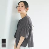 シャーリング5分袖ブラウス レディース | coca | 詳細画像1