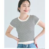 【WEB限定値下げ】ボーダーコンパクトニットトップス | coca | 詳細画像9 