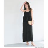 ［Black］ | クロスシャーリングペプラムワンピース レディース | coca