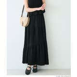 ［Black］ | クロスシャーリングギャザースカート レディース | coca