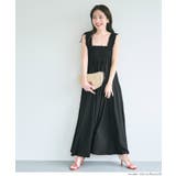 ［Black］ | クレープシャーリングワンピース | coca