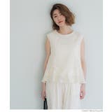 ［Ivory］ | フロッキーレースノースリーブブラウス レディース | coca