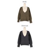 女性らしい抜け感を演出。ディープVネックニットトップス | coca | 詳細画像16