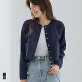 ゴールドボタンクルーネックニットカーディガン | coca | 詳細画像1