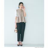 シルバーボタンペプラムニットベスト | coca | 詳細画像14 