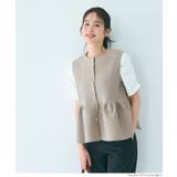 シルバーボタンペプラムニットベスト | coca | 詳細画像18 