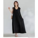 ［Black］ | ジョーゼットプリーツVネックワンピース レディース | coca