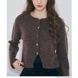 ［Brown］ | ふんわり柔らか、暖かみのある縮絨ニットカーディガン | coca