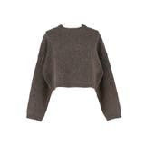 縮絨ニットクロップド丈トップス | coca | 詳細画像4 