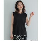 ［Black］ | ジョーゼットプリーツノースリーブトップス レディース | coca