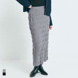 美シルエットを叶える、シャーリングニットスカート | coca | 詳細画像1