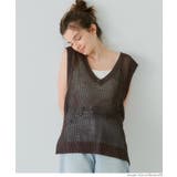 メッシュVネックニットトップス | coca | 詳細画像13 