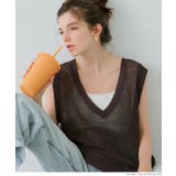 メッシュVネックニットトップス | coca | 詳細画像15 
