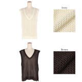 メッシュVネックニットトップス | coca | 詳細画像17 