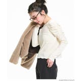 ［Ivory］ | 上品な光沢感で魅せる、ベロアシャーリングトップス | coca