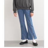 ［Blue］ | デニム刺繍フレアパンツ | coca