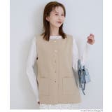 [Beige] | 金ボタンニットベスト | coca