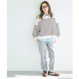 シャリ感のある素材で軽やかに着られる、シャリ感ボーダーニットトップス | coca | 詳細画像12 