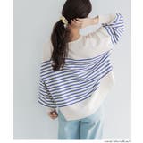 シャリ感のある素材で軽やかに着られる、シャリ感ボーダーニットトップス | coca | 詳細画像14 