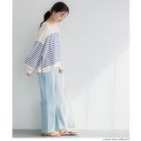 シャリ感のある素材で軽やかに着られる、シャリ感ボーダーニットトップス | coca | 詳細画像15 