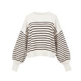 シャリ感のある素材で軽やかに着られる、シャリ感ボーダーニットトップス | coca | 詳細画像3 