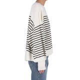 シャリ感のある素材で軽やかに着られる、シャリ感ボーダーニットトップス | coca | 詳細画像5 