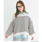 シャリ感のある素材で軽やかに着られる、シャリ感ボーダーニットトップス | coca | 詳細画像7 