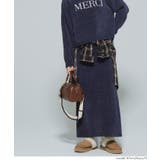 ［Navy］ | やわらかな質感で上品見え。モールニットスカート | coca