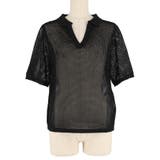 麻タッチメッシュニットポロ レディース | coca | 詳細画像3 