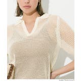 麻タッチメッシュニットポロ レディース | coca | 詳細画像8 