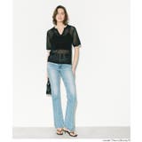 麻タッチメッシュニットポロ レディース | coca | 詳細画像10 