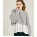 バックリボン異素材ドッキングニットトップス | coca | 詳細画像10 