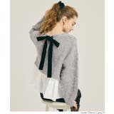 バックリボン異素材ドッキングニットトップス | coca | 詳細画像12 