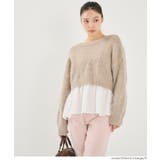 バックリボン異素材ドッキングニットトップス | coca | 詳細画像13 