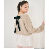 バックリボン異素材ドッキングニットトップス | coca | 詳細画像17 