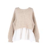 バックリボン異素材ドッキングニットトップス | coca | 詳細画像3 