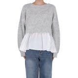 バックリボン異素材ドッキングニットトップス | coca | 詳細画像4 