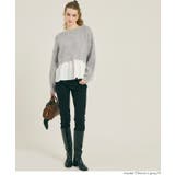 バックリボン異素材ドッキングニットトップス | coca | 詳細画像8 