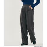 ［Black］ | 【DAILY WARM】カットジャカード裏起毛ワイドパンツ | coca